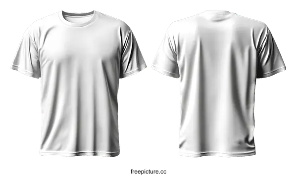 [Transparent Background PNG]Blank White T-Shirt Front and Back Design
