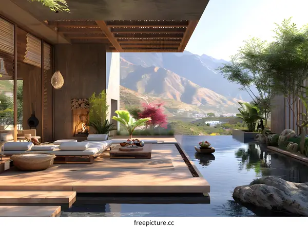 Modern house with amazing mountain and sea views