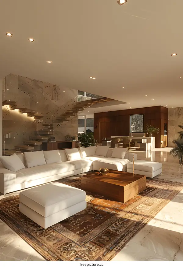 Bright modern home interior living room