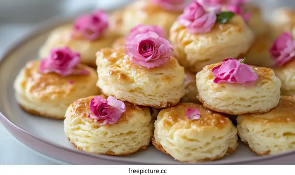 Deliciously Decorated Rose-topped Biscuits