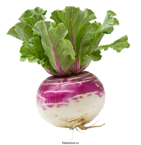 [Transparent Background PNG]Freshly harvested whole turnip on white background