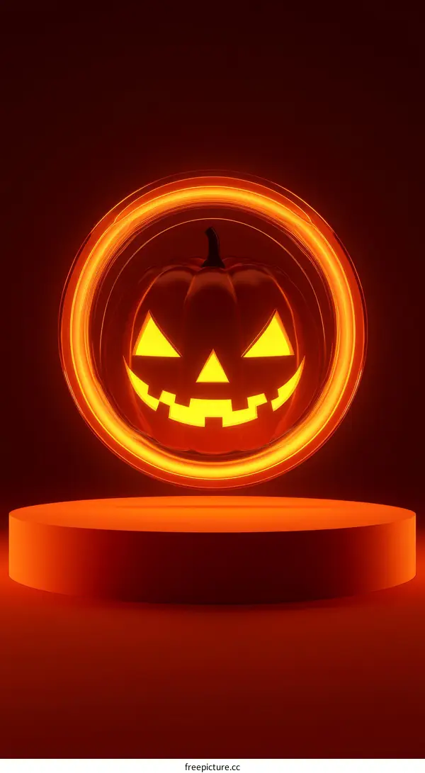 Halloween Pumpkin Display on a Stage