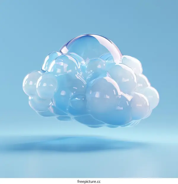 3D Blue Cloud Design Illustration
