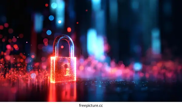 Abstract Digital Lock Illustrative Background