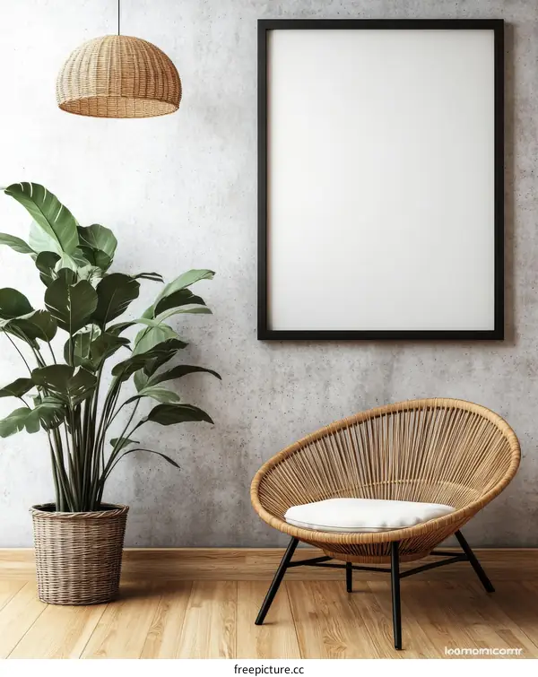Empty Frame Modern Living Room Scene