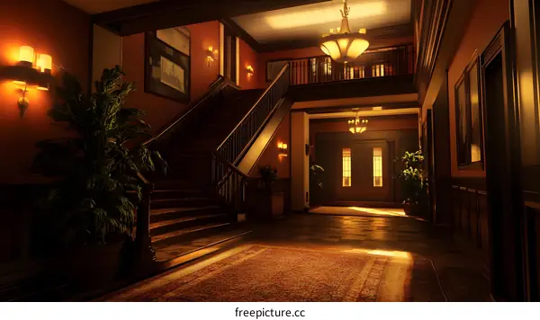 Classic Interior Design Of A Luxury Home With Grand Staircase