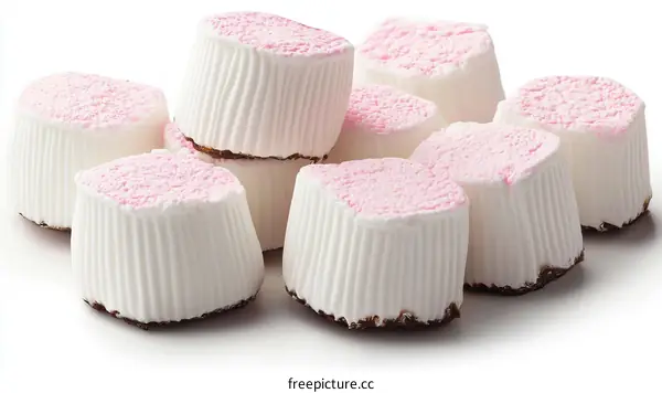 Assortment of Delicate Pink-Topped Confectionery Treats