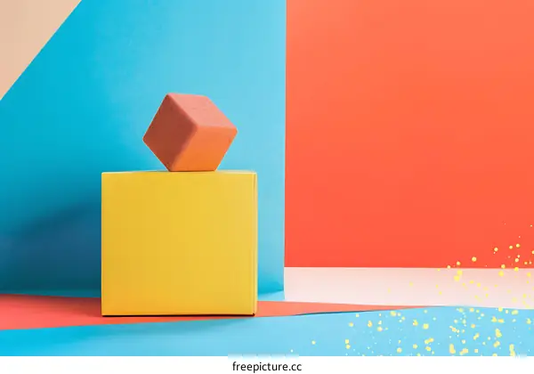 Abstract Geometric Shapes in Colorful Background