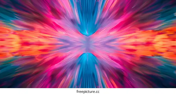 Vibrant Abstract Painting with Blue Center