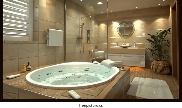 Modern Spa Bathroom Design Illustration