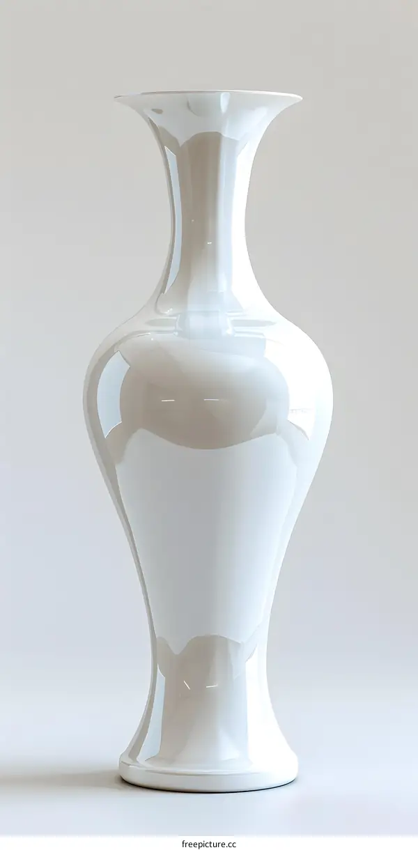 White Ceramic Vase On White Background