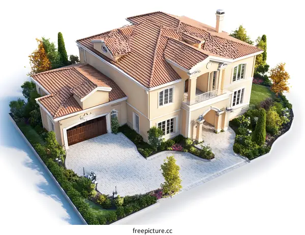 Luxury Home with Beautiful Landscaping and Garage