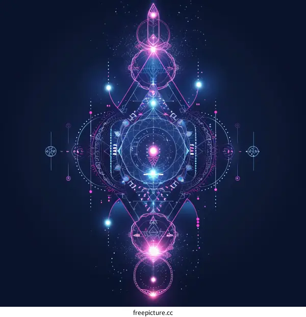 Mystical glowing sacred geometry mandala