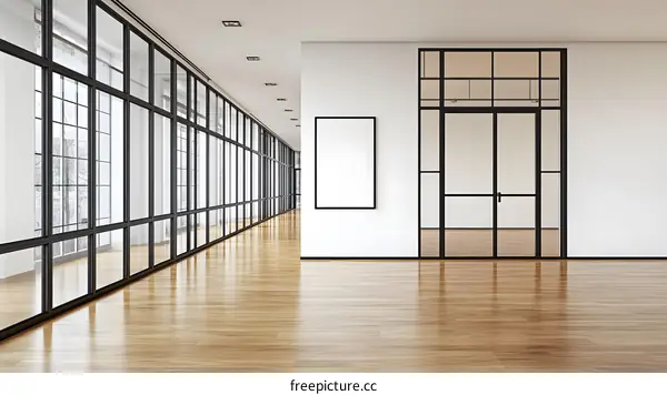 Modern Minimalist Office Interior Design With Glass Walls