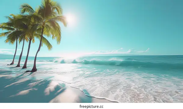 Tropical Beach Paradise with Palm Trees