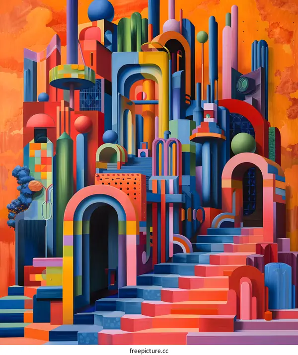 Abstract Cityscape Painting