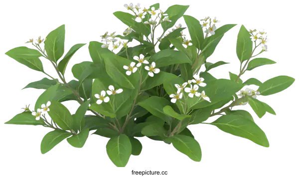 [Transparent Background PNG]White Flowers with Green Leaves