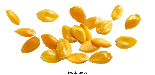 [Transparent Background PNG]Yellow Seeds Scattered on White Background