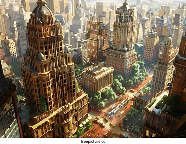 A birds eye view of Manhattan, New York City