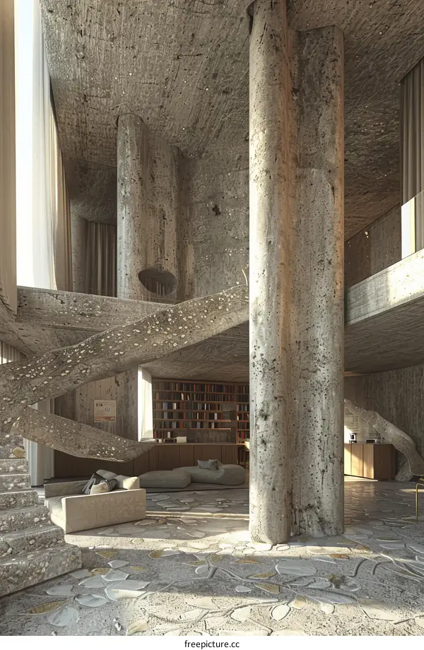 An Unconventional Concrete Interior Design with a Twist