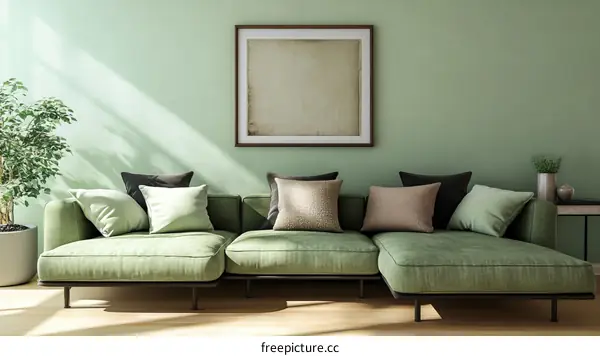 Modern Green Living Room Interior Design