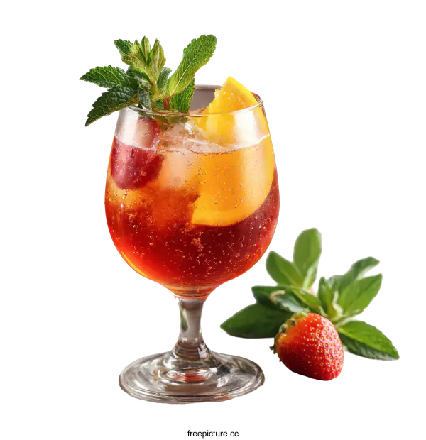 [Transparent Background PNG]Refreshing Summer Fruit Cocktail Drink