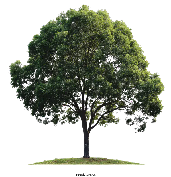 [Transparent Background PNG]Majestic Tree Silhouetted Against a Crisp White Background