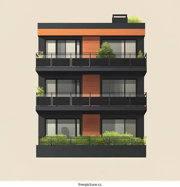 Minimalist Style Apartment Building Illustration