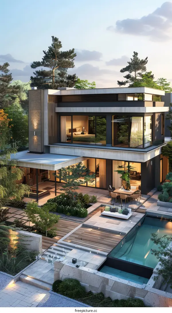 Modern Luxury Mansion with Extensive Outdoor Amenities