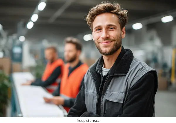 Industrial Workers in a Factory Setting