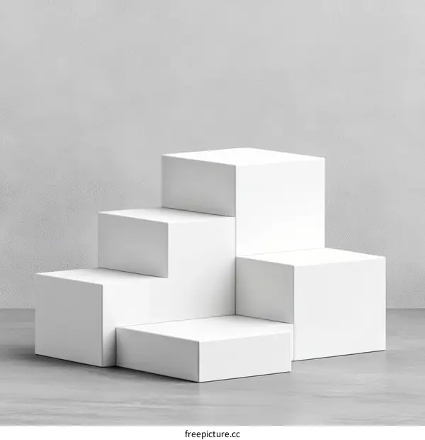 Modern Minimalist White Cube Display Stand