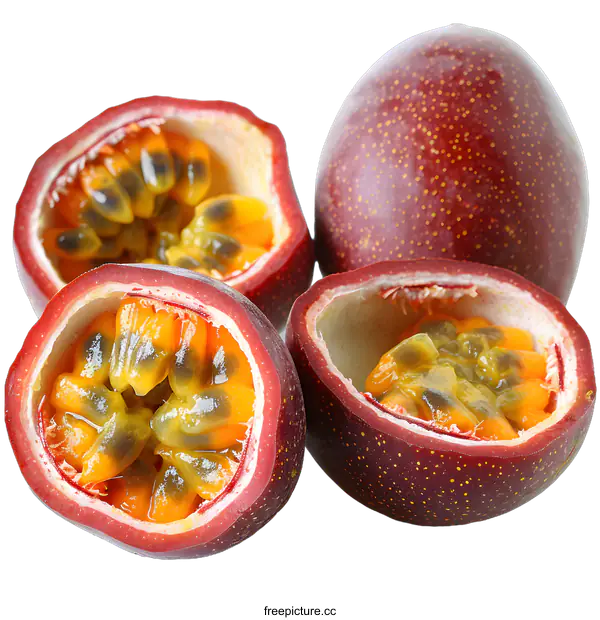[Transparent Background PNG]Fresh passion fruit on white