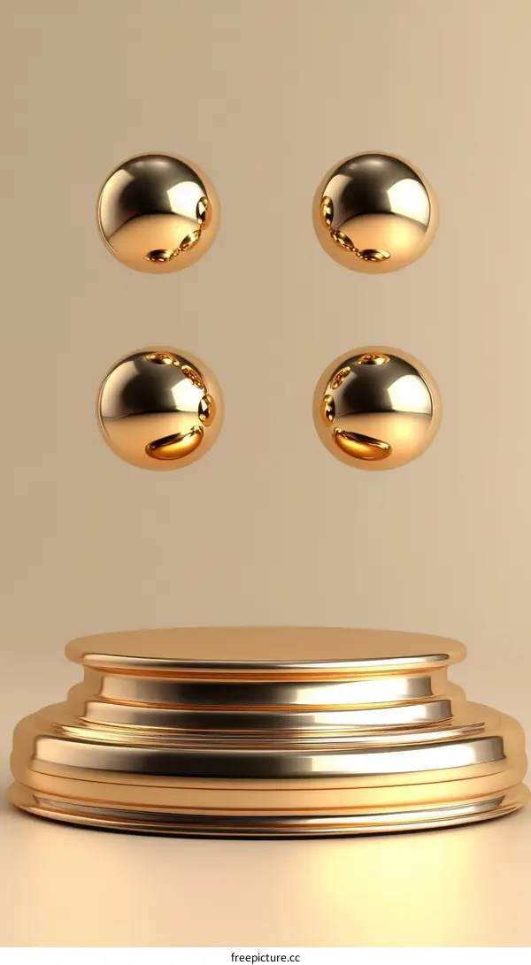 Gold Sphere Display Stand Illustration