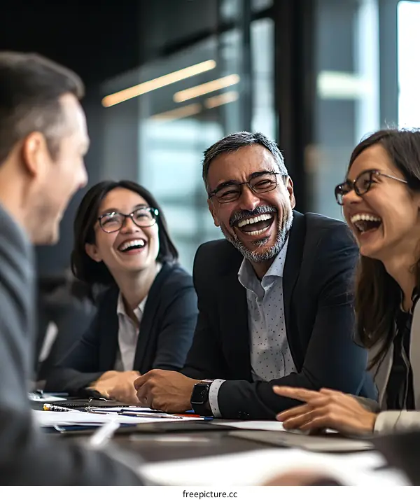 Business People Laughing Together In Meeting