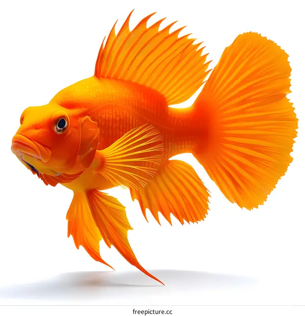 Vibrant Orange Fish on White