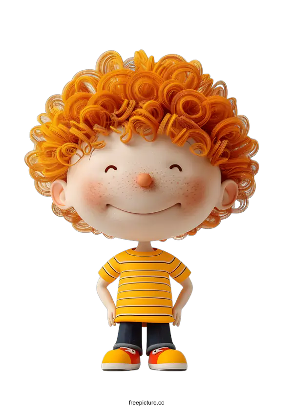 [Transparent Background PNG]3d cartoon character of a boy