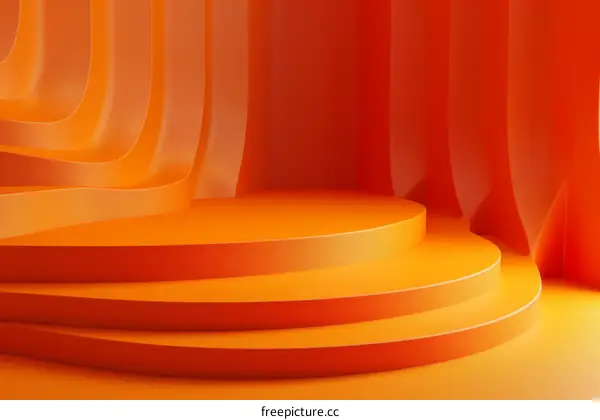 Orange Geometric Abstract Product Display Stage