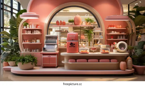 Pink and White Bakery Interior