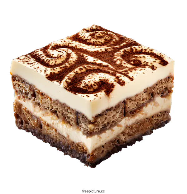 [Transparent Background PNG]Tiramisu Cake