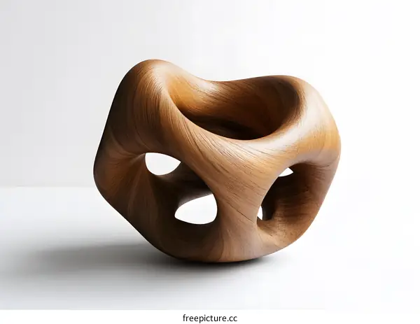 Abstract Wooden Sculpture with Holes