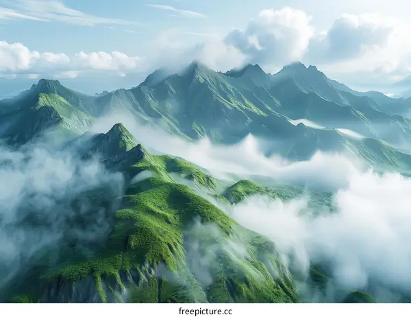 Misty Mountains in the Foggy Distance