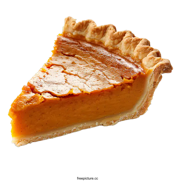 [Transparent Background PNG]Slice of Pumpkin Pie on White Background