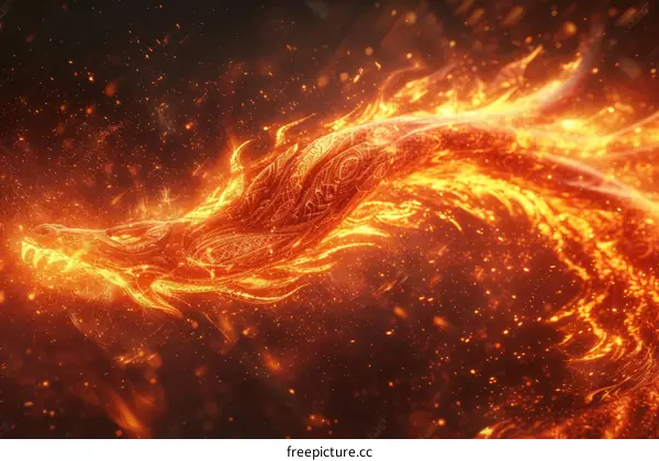 Fire breathing flying dragon illustration