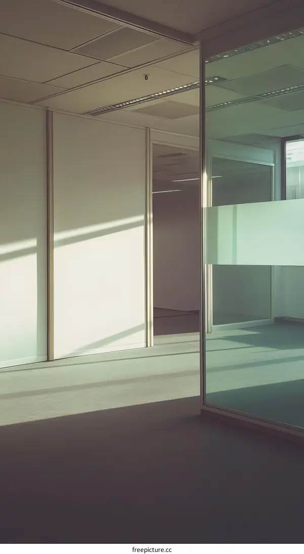Sunlight Through the Windows of a Modern Office