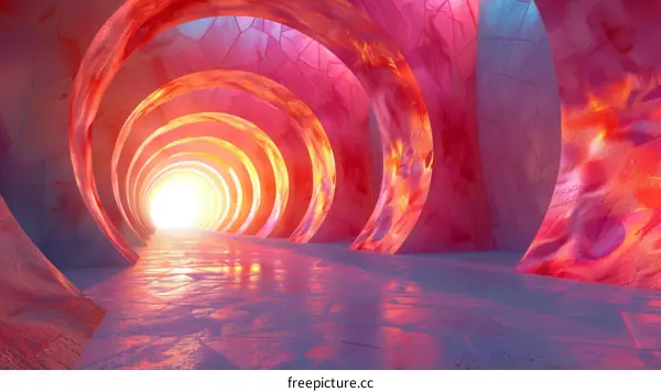 Neon Sci-Fi Tunnel Corridor