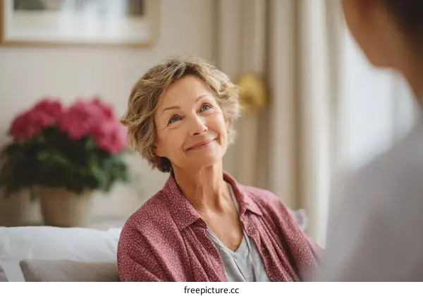 Elderly Woman Receiving Care Consultation