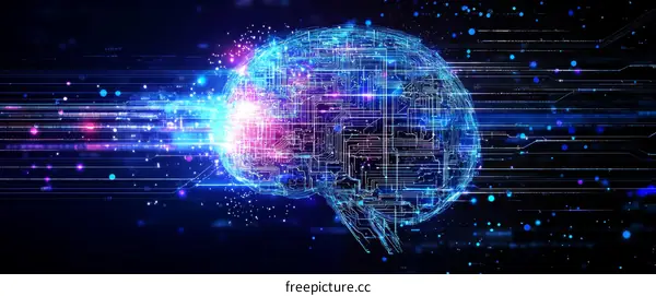 Digital Brain Network Illustration