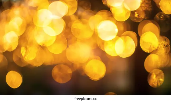 Golden Bokeh Background with Festive Lights
