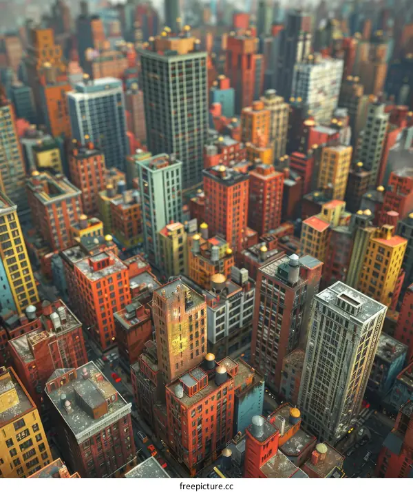 Colorful Cityscape: A Bird's Eye View