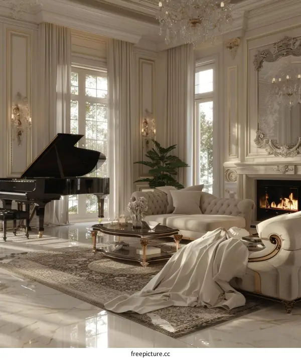 Luxurious European Living Room Interior Design